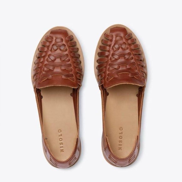 New Nisolo Huarache Leather Sandals Brandy color - Picture 2 of 9